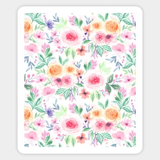 Watercolor flowers and leaves 1 Sticker